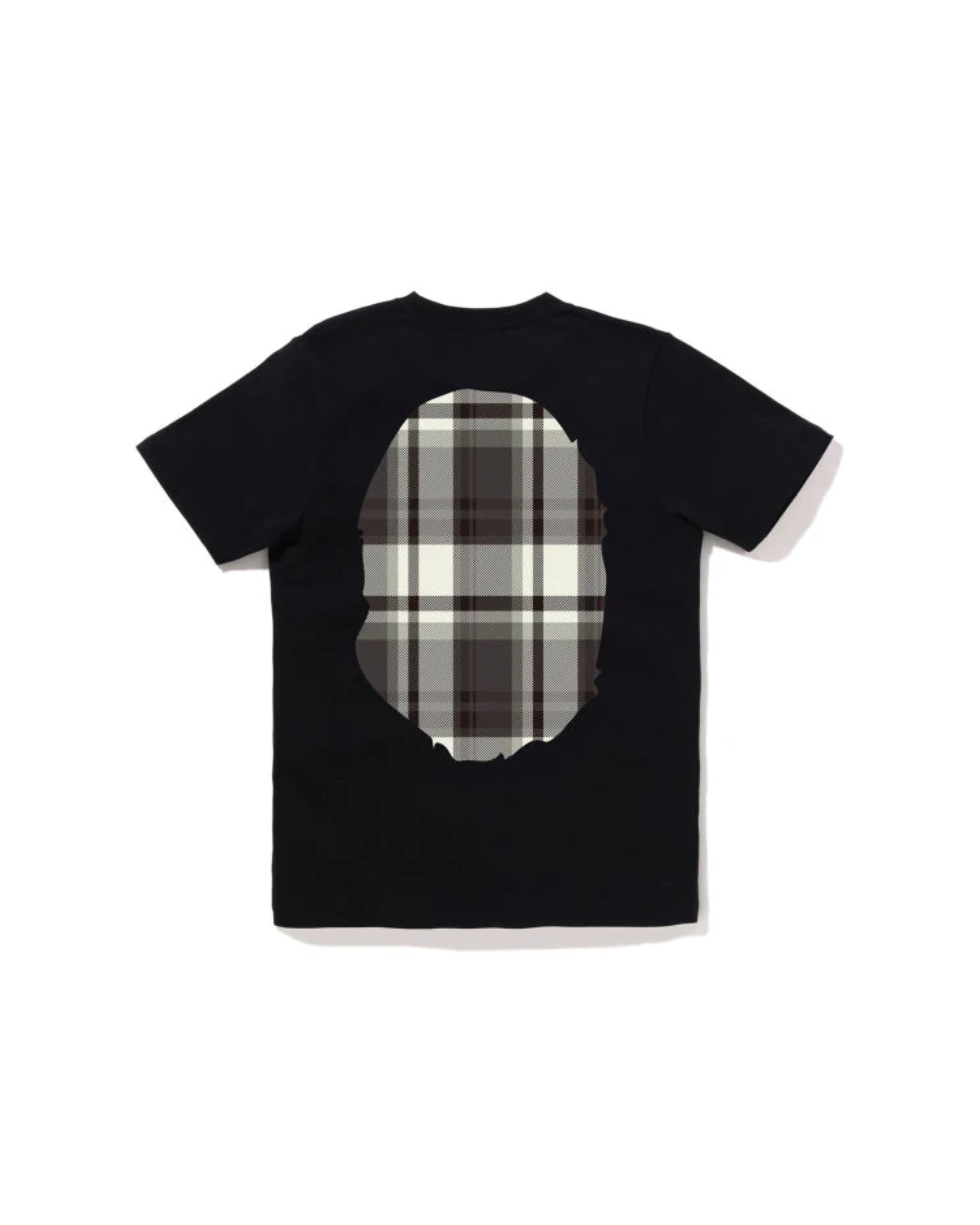 BAPE Checked Big Ape Head Tee Black/Grey