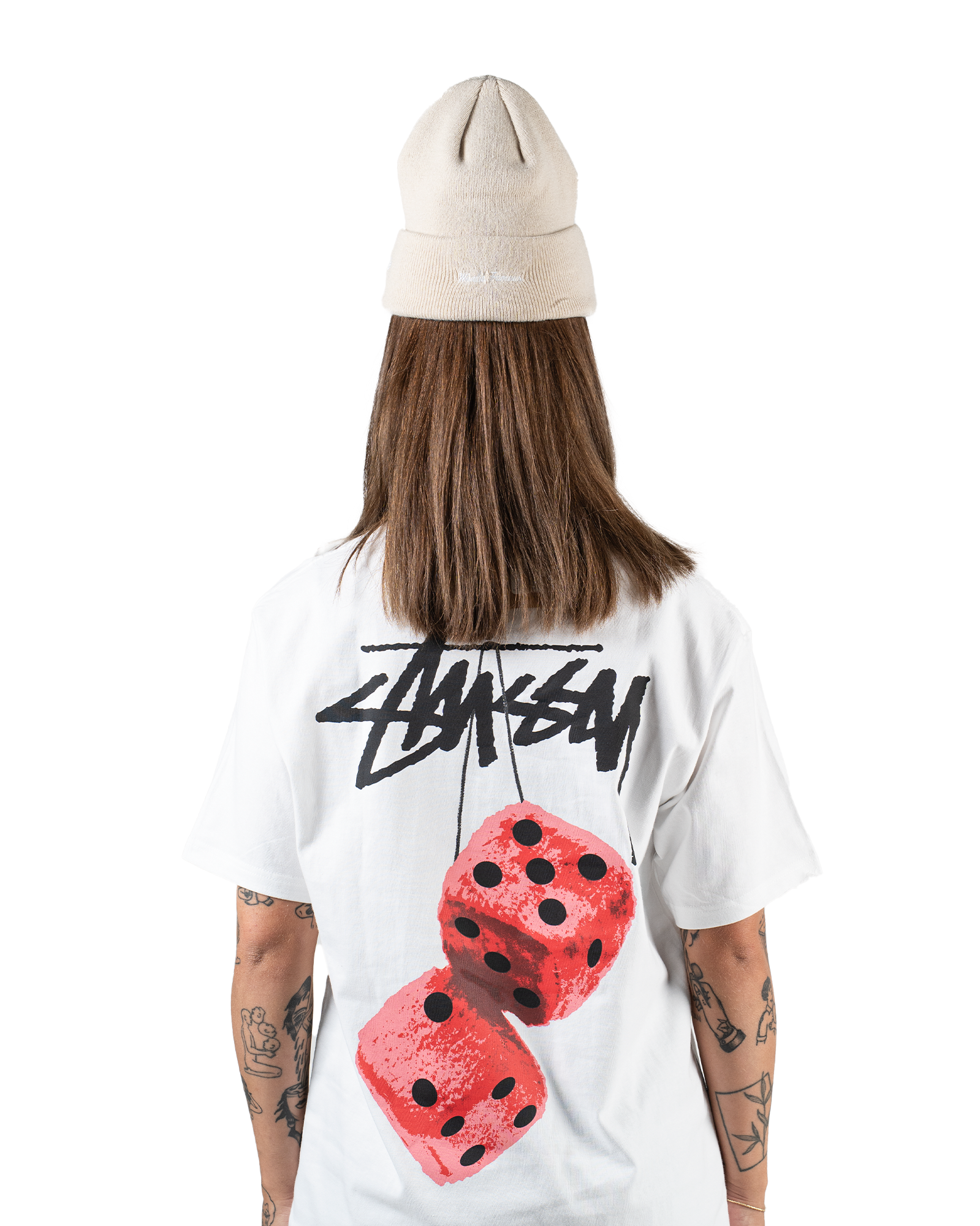 Stüssy Fuzzy Dice T-shirt White
