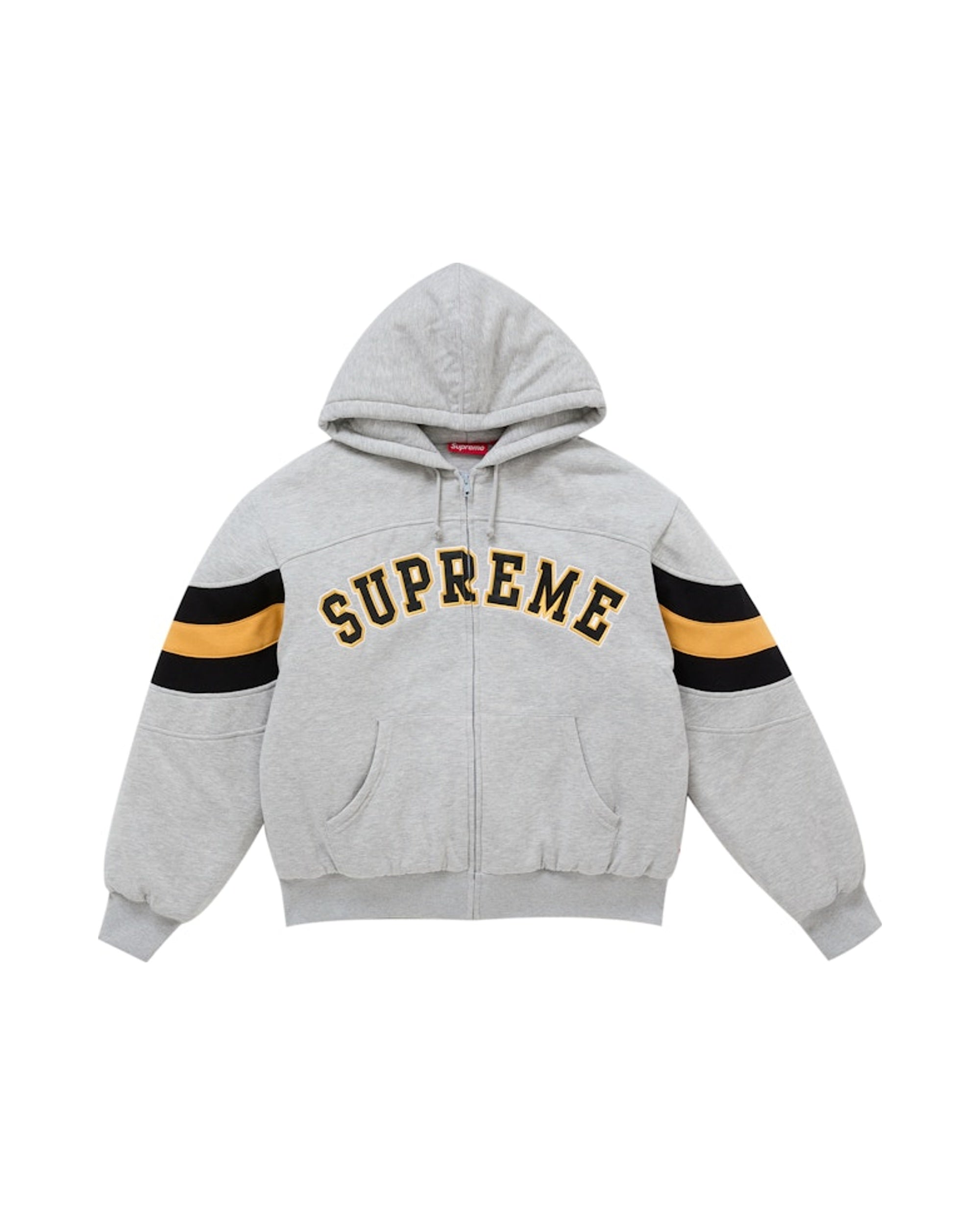 Supreme Filled Zip Up Hooded Sweatshirt Heather Grey