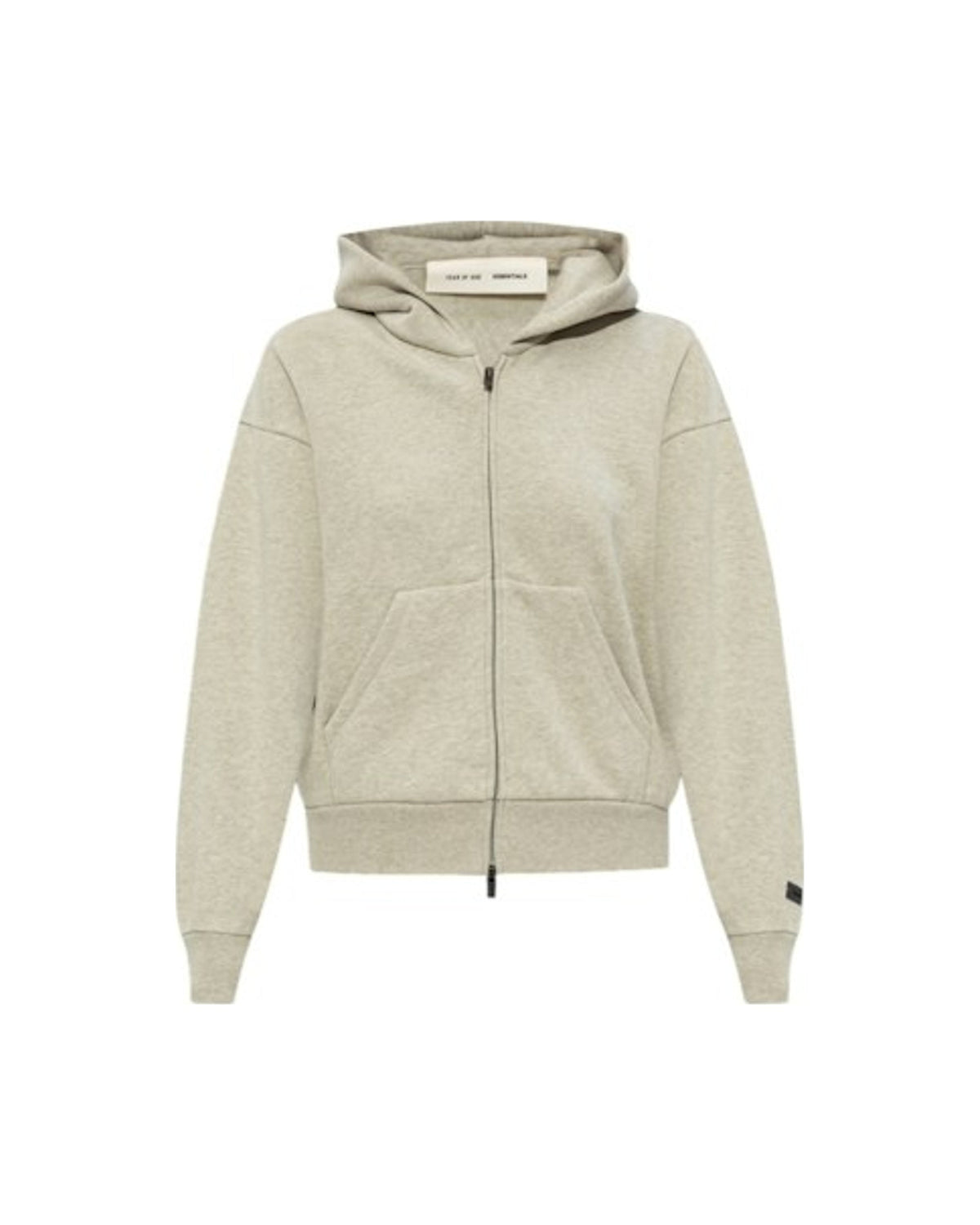 Fear of God Essentials Women's Classic Fleece Zip Up Hoodie Heather Stone
