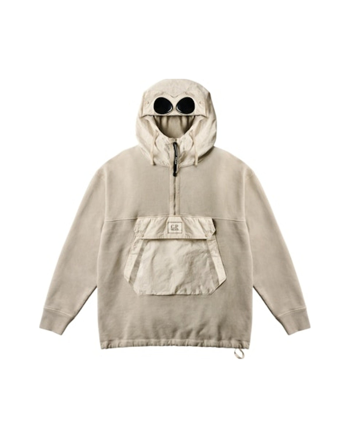 Palace x C.P. Company Fleece Old Goggle Hood Stone