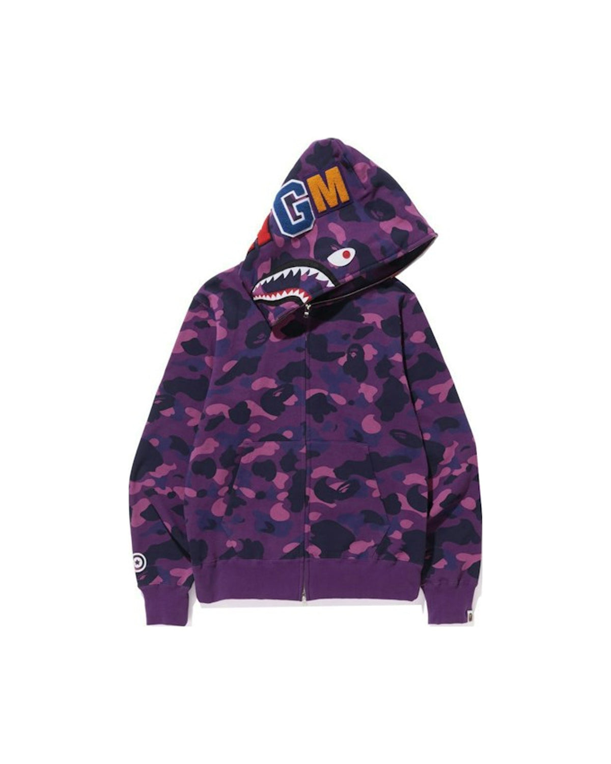 BAPE Color Camo Shark Full Zip Hoodie (FW21) Purple