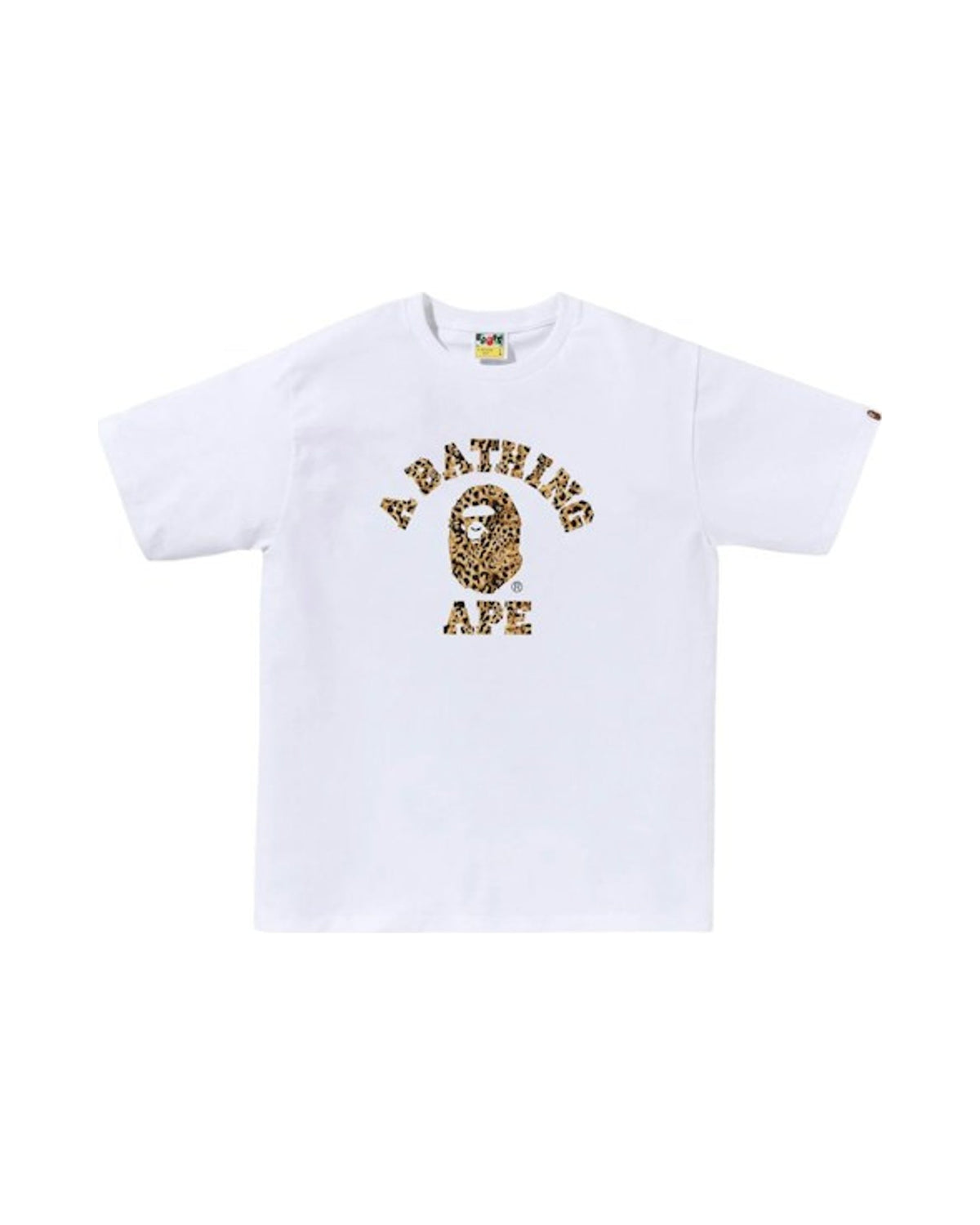 BAPE Wild Leopard Pattern College Tee White/Beige