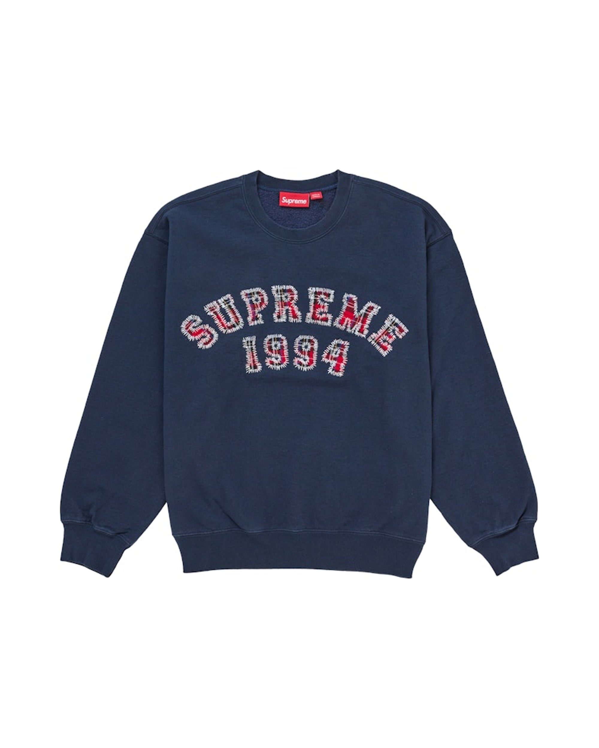 Supreme Plaid Arc Crewneck Navy