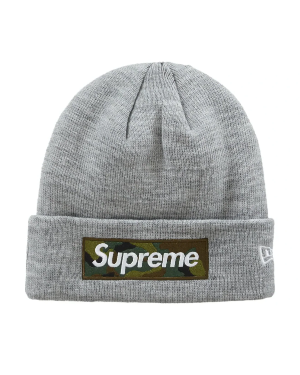 Supreme New Era Box Logo Beanie (FW23) "Heather Grey"