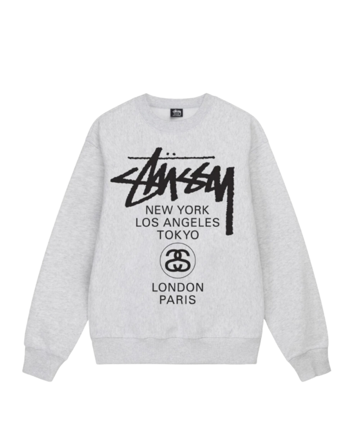 Stüssy World Tour Crewneck "Ash Heather"