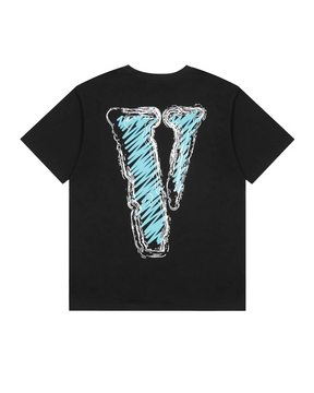 Vlone Staple T-shirt "Black/Cartoon Blue"