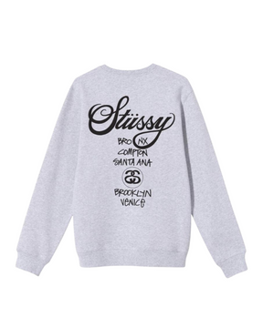 Stüssy World Tour Crewneck "Ash Heather"
