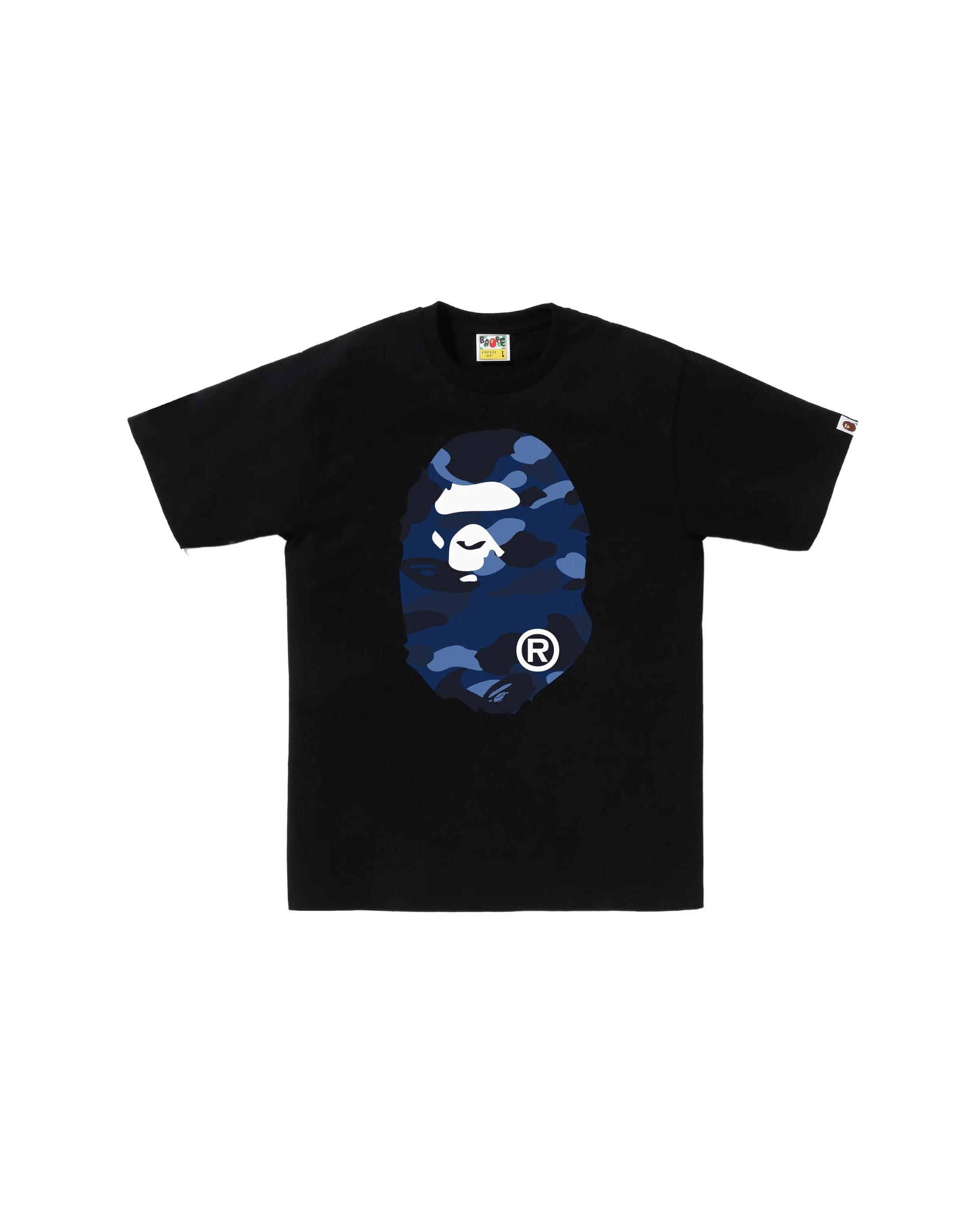 BAPE Color Camo Big Ape Head Tee Black Blue