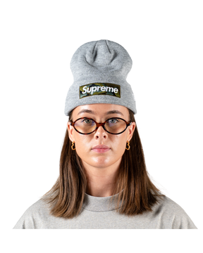 Supreme New Era Box Logo Beanie FW23 Camo Grey