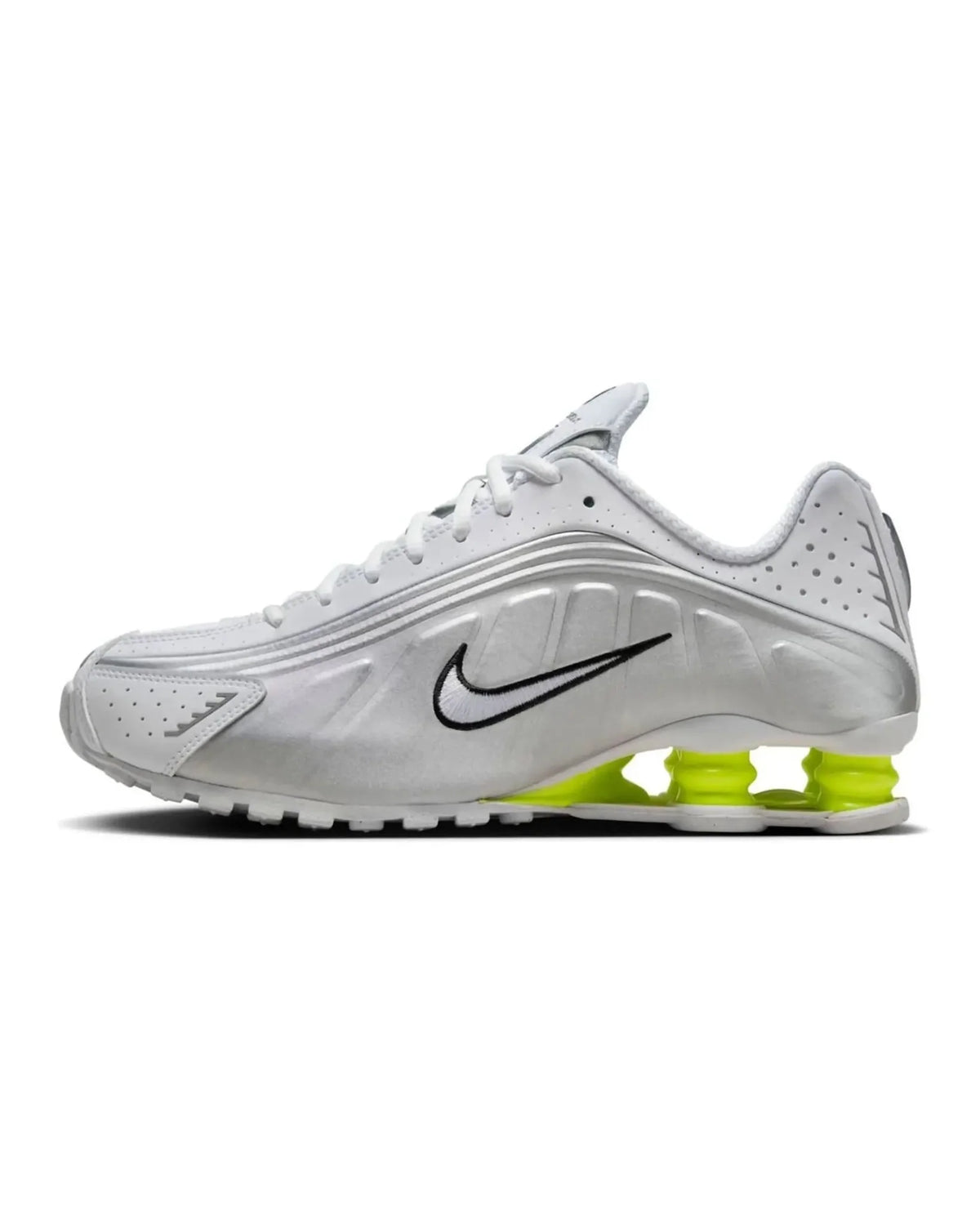 Nike Shox R4 White Metallic Silver Volt (Women's)