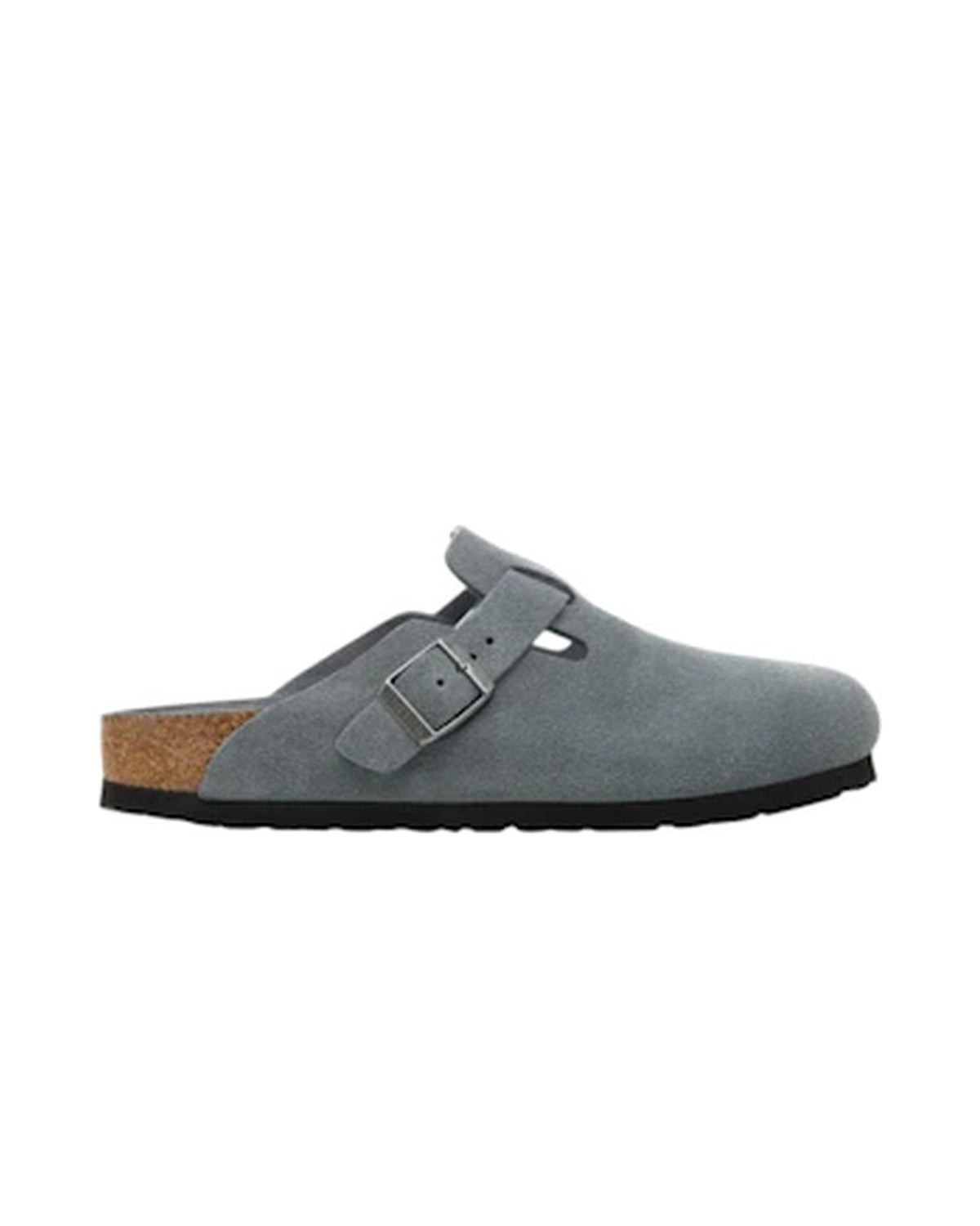 Birkenstock Boston Soft Footbed Suede Leather Basalt Gray Tonal