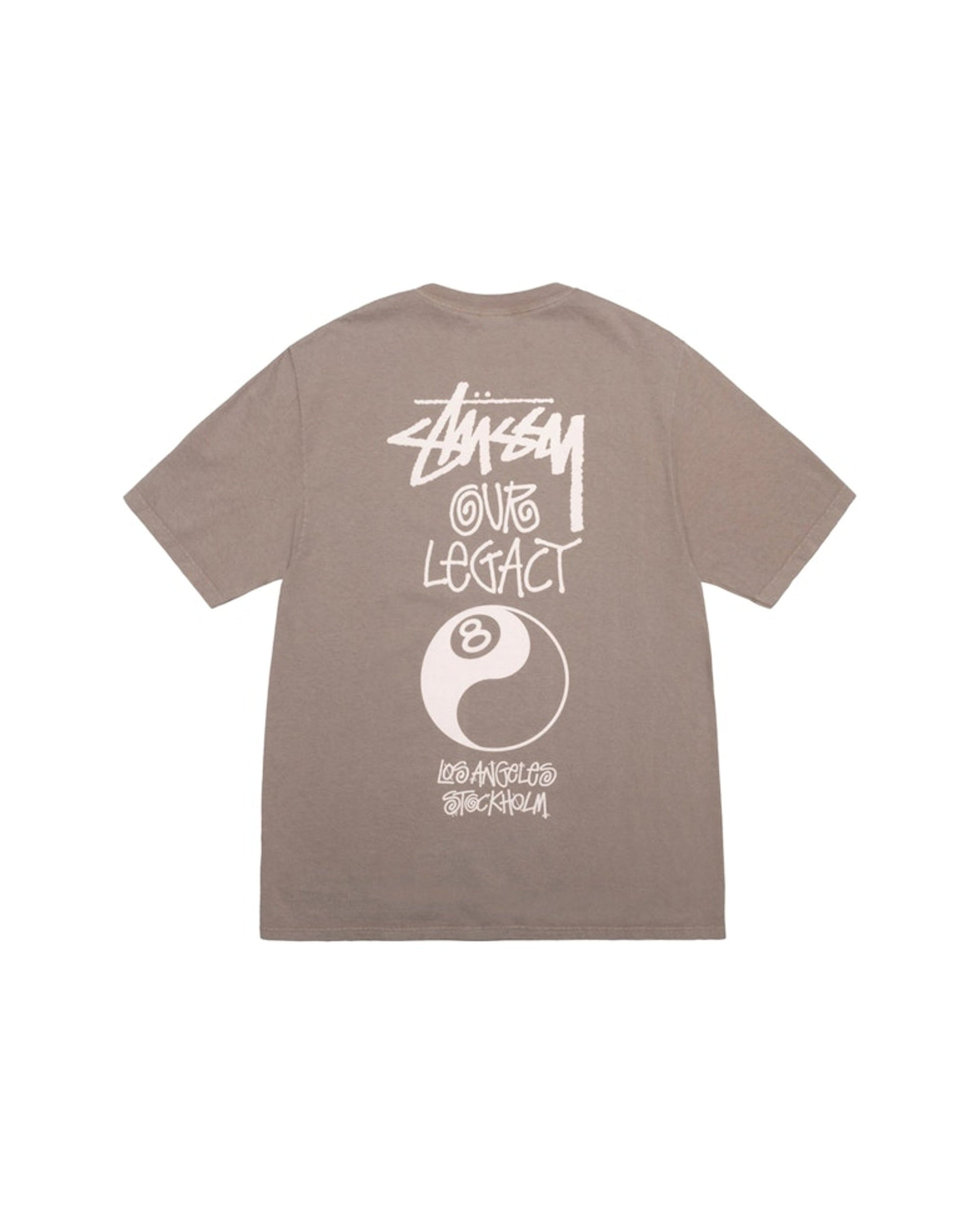 Stussy x Our Legacy Work Shop 8 Ball Yin Yang Pigment Dyed Tee Taupe