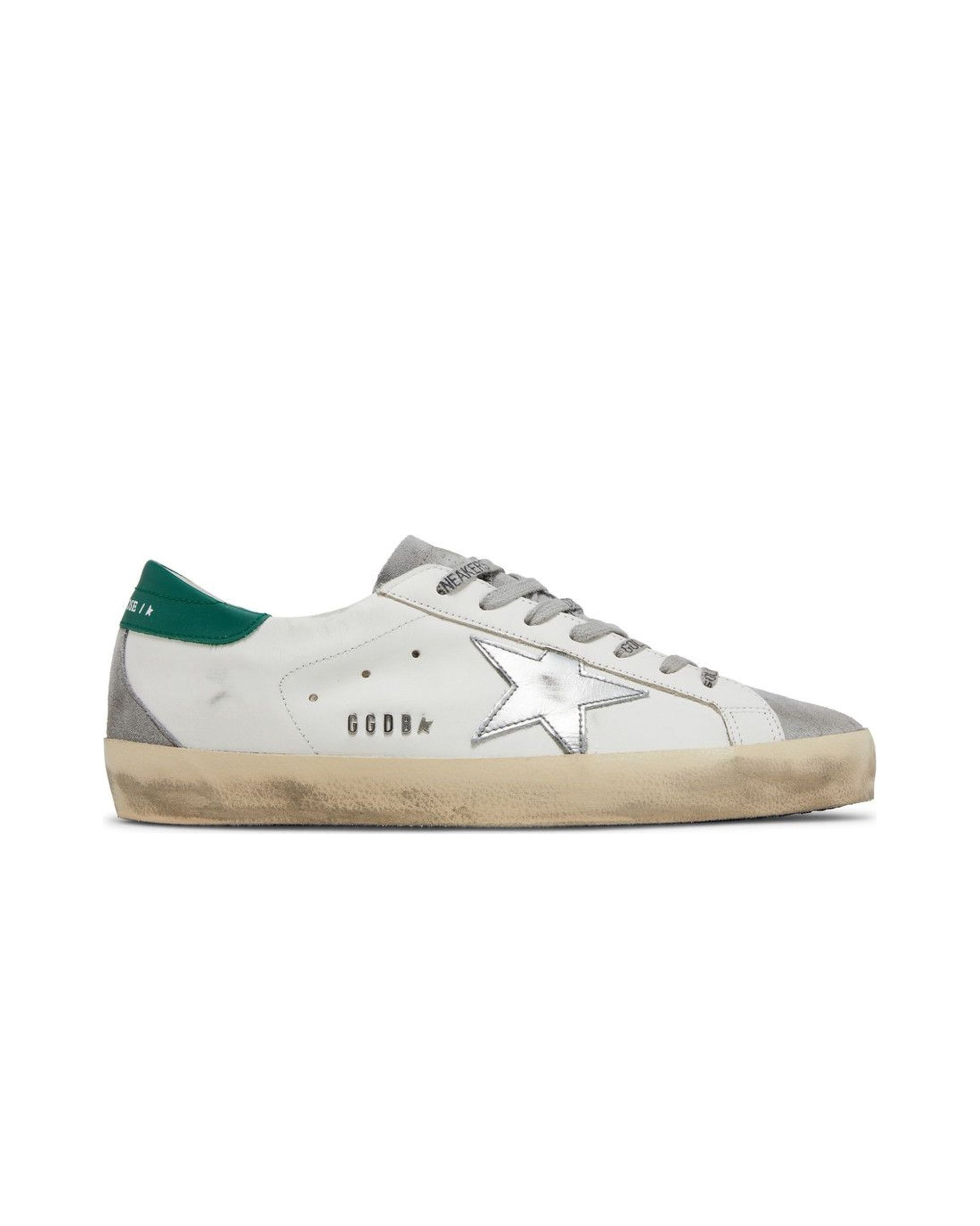 Golden Goose Super-Star White Silver Green