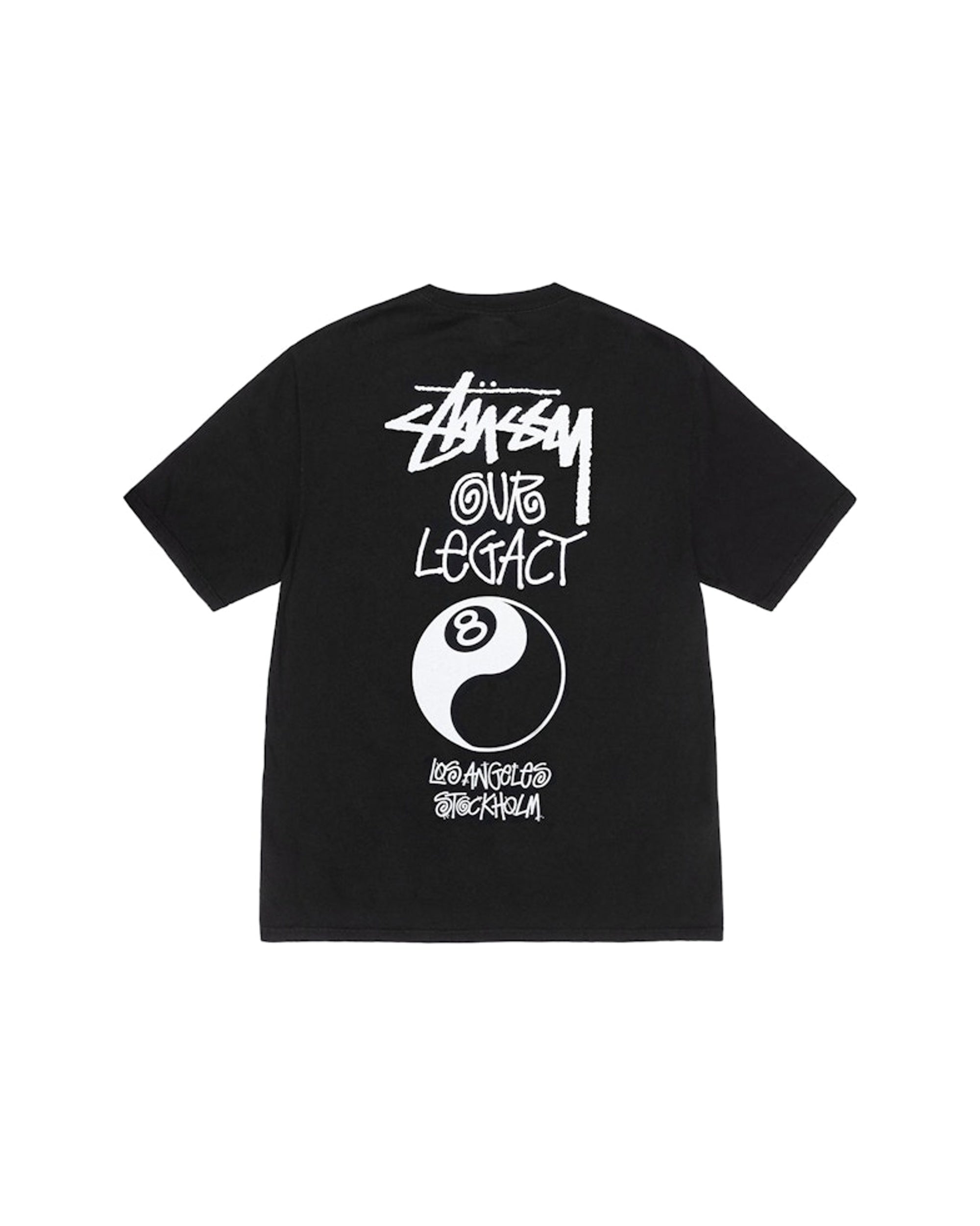 Stussy x Our Legacy Work Shop 8 Ball Yin Yang Pigment Dyed Tee Black