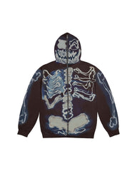 Travis Scott Cactus Jack For Fragment Skeleton Graffiti Full Zip Hoodie Multi