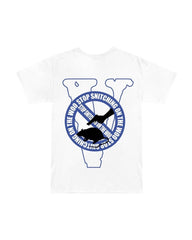 Pop Smoke x Vlone Stop Snitching T-Shirt White/Blue