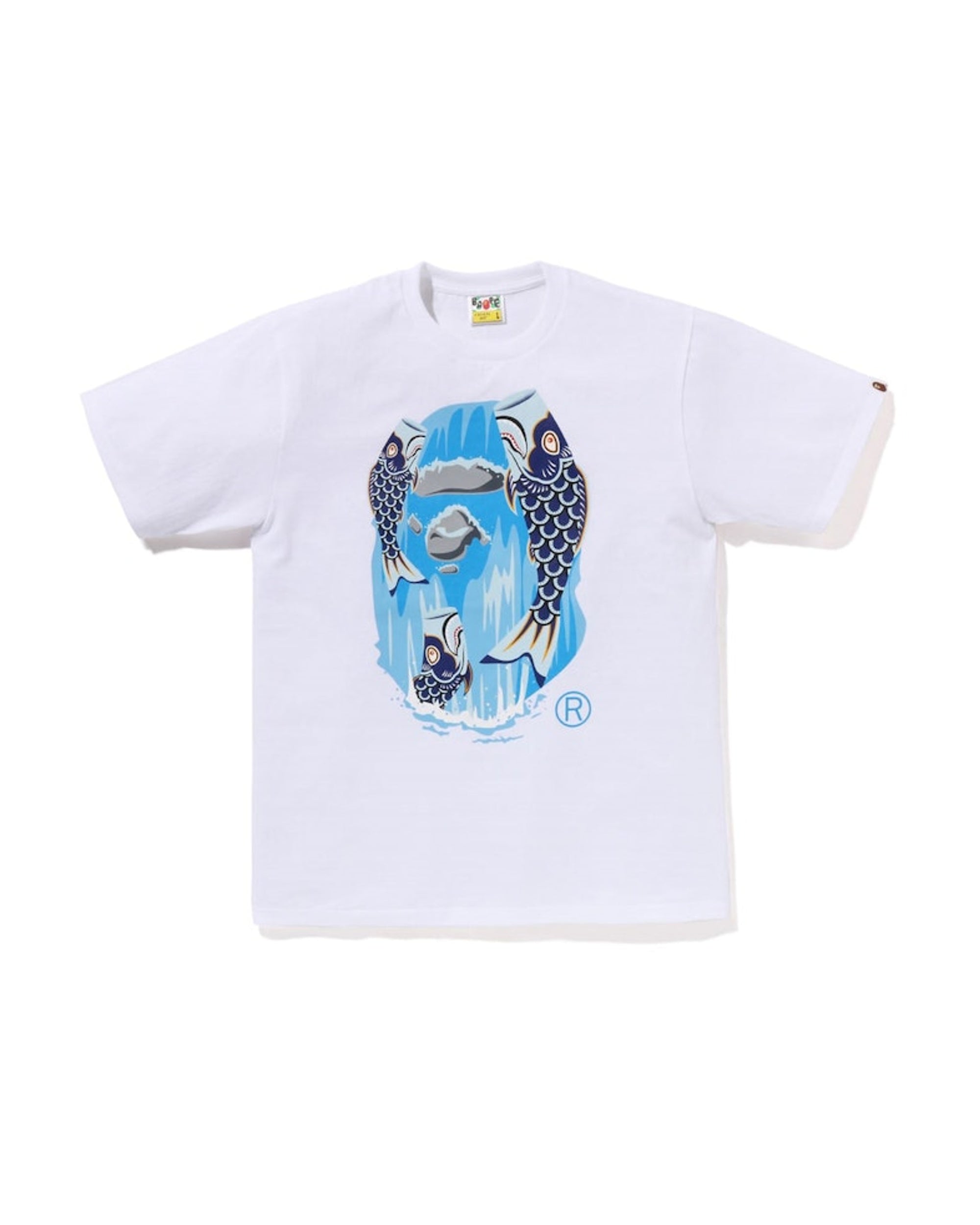 BAPE Koinobori Waterfall Ape Head Tee White