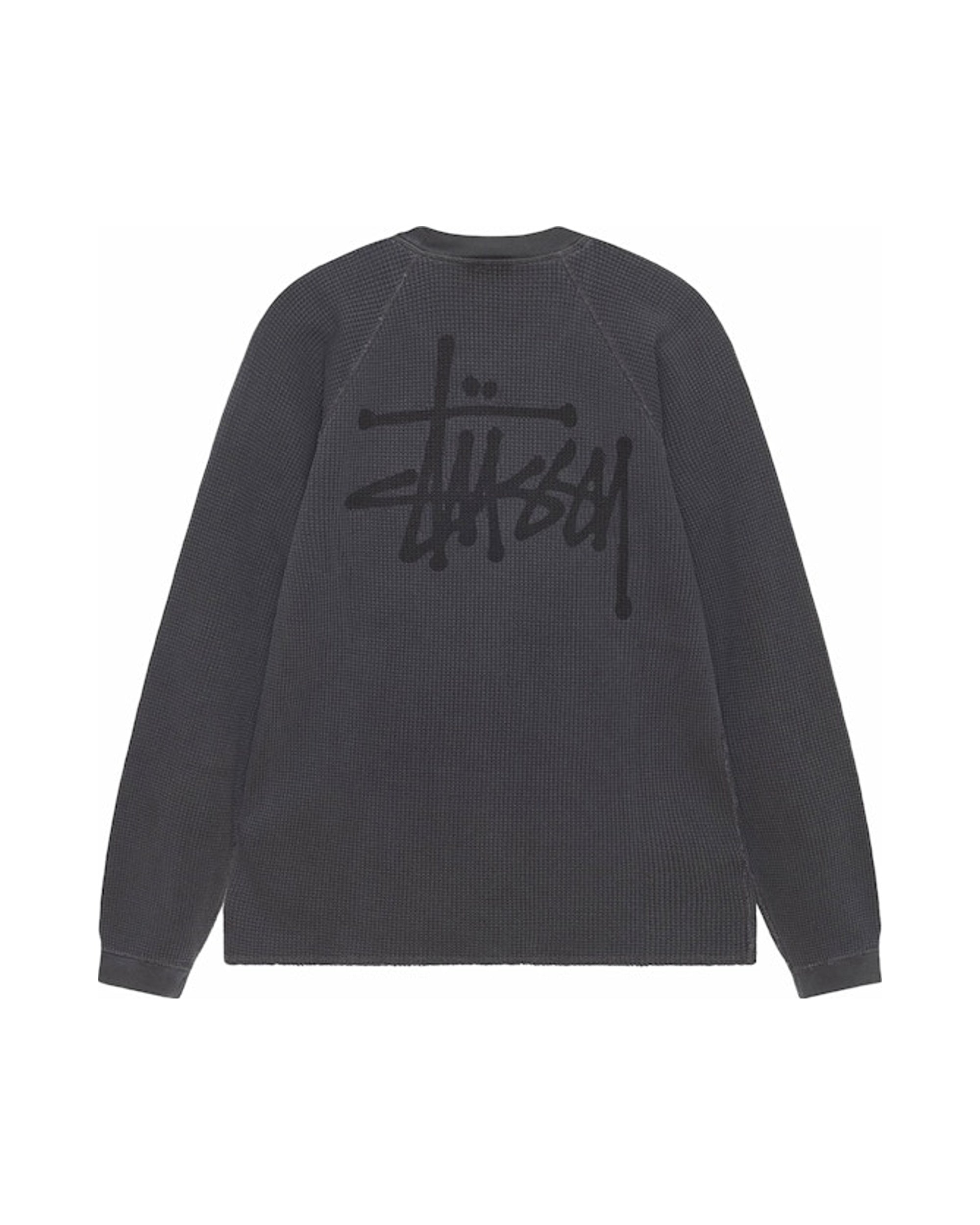 Stussy Raglan Thermal L/S Crew Washed Black