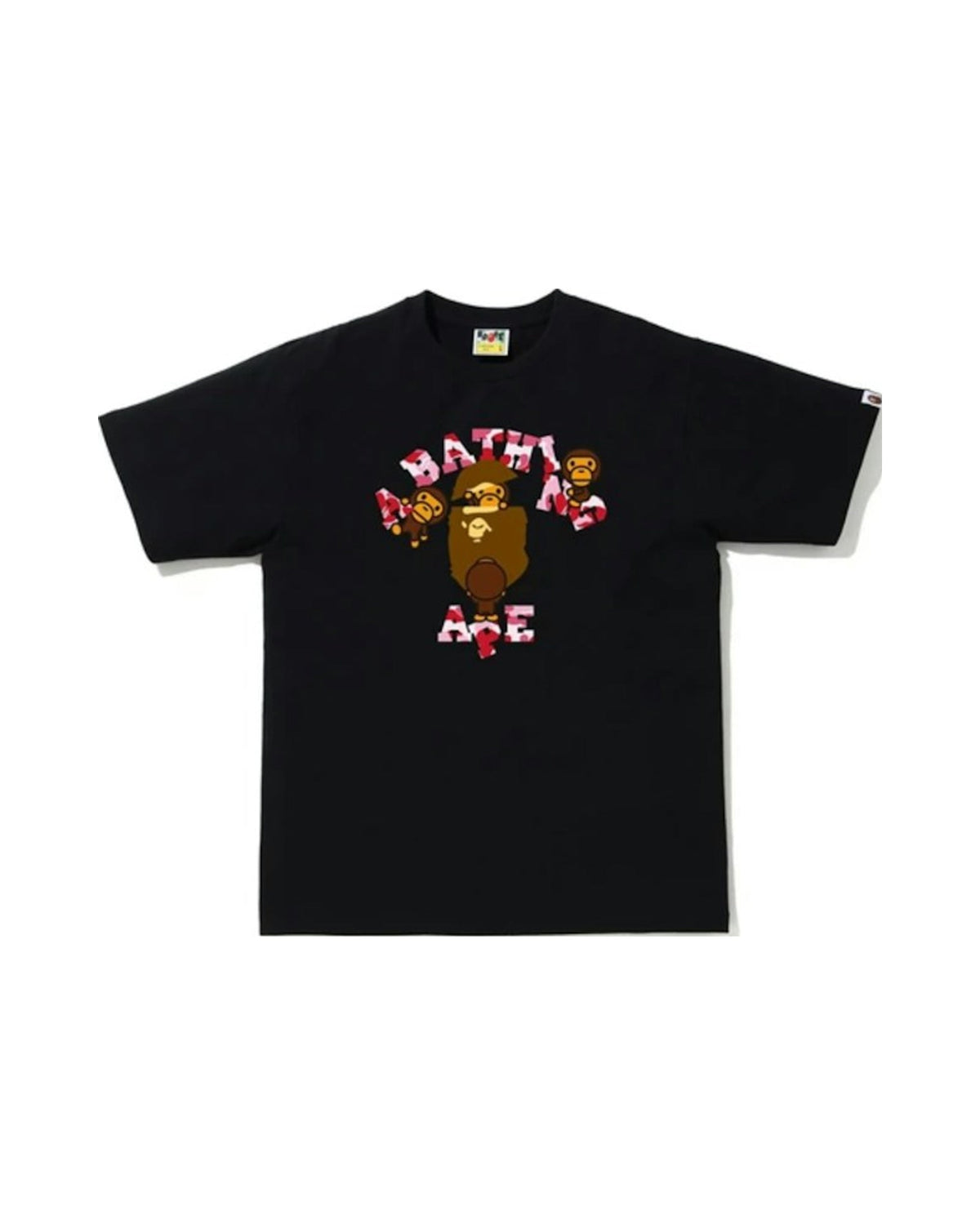 BAPE ABC Camo College Milo Tee Black/Pink