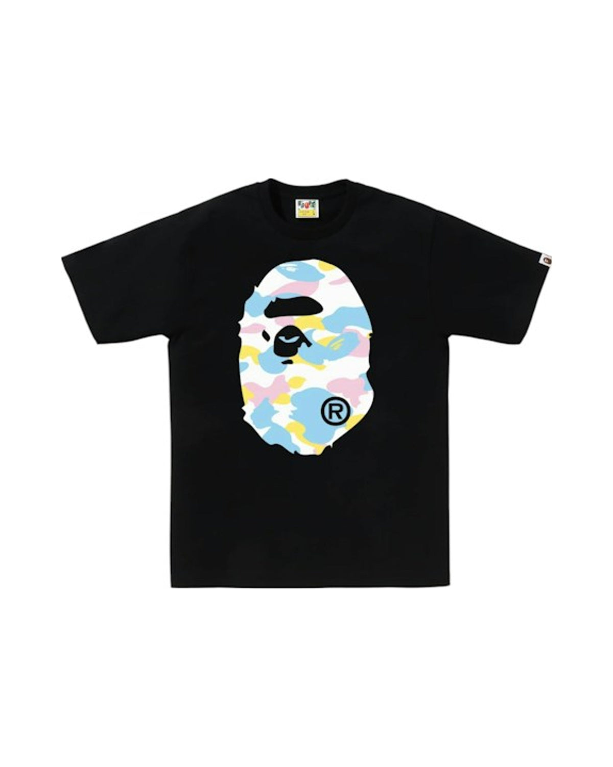 BAPE New Multi Camo Big Ape Head Tee Black