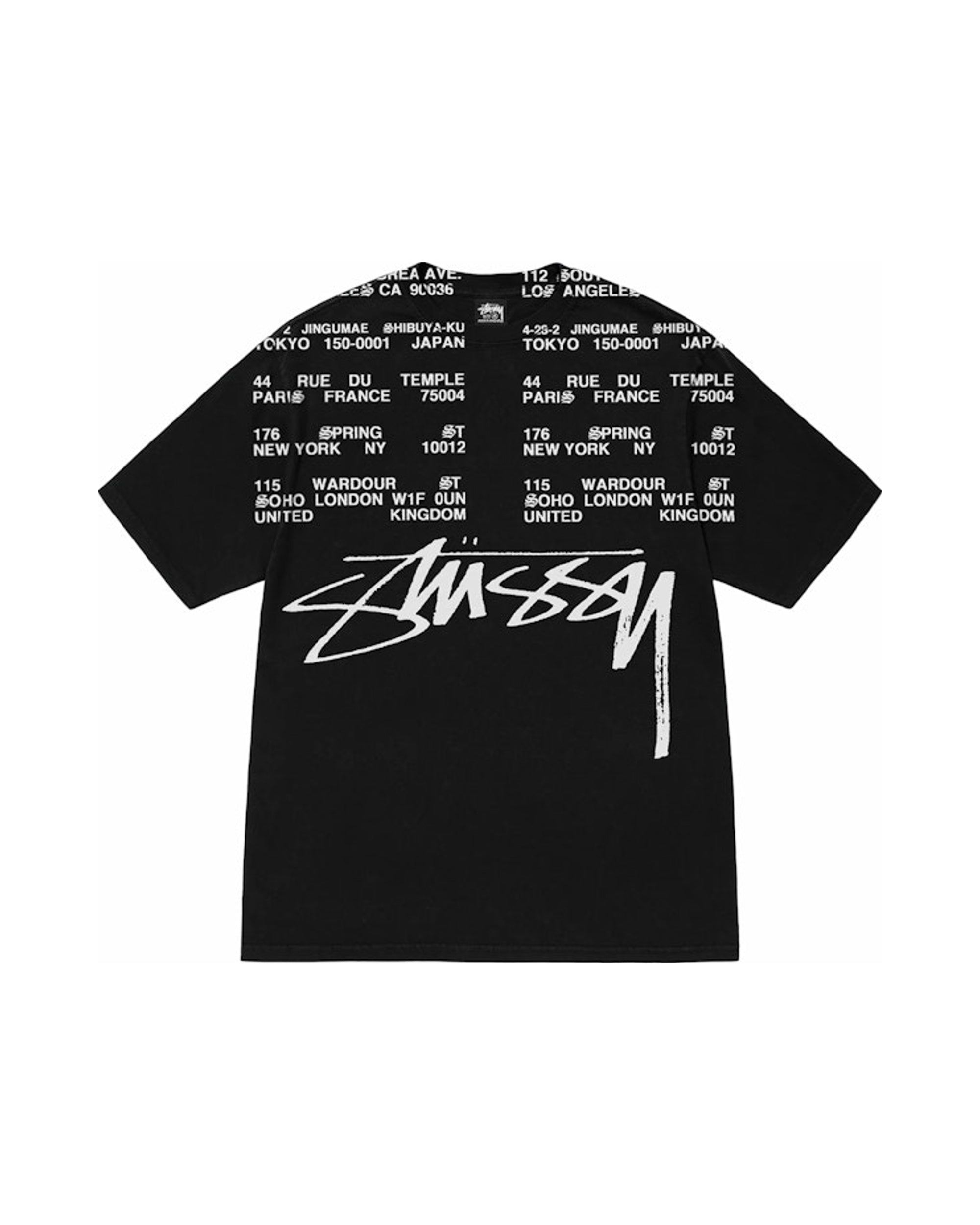 Stussy Locations Pigment Dyed Tee Black
