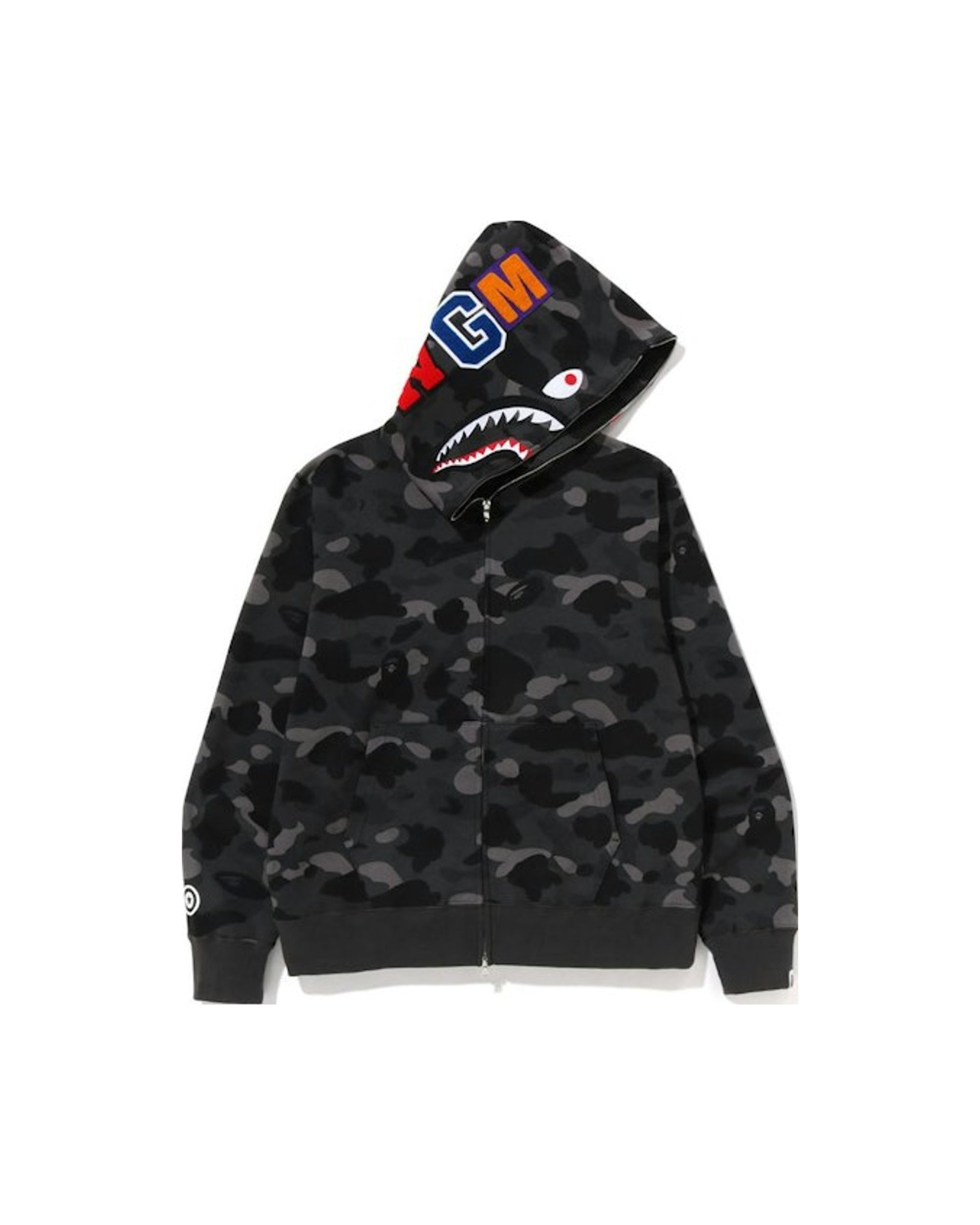 BAPE Color Camo Shark Full Zip Hoodie Black