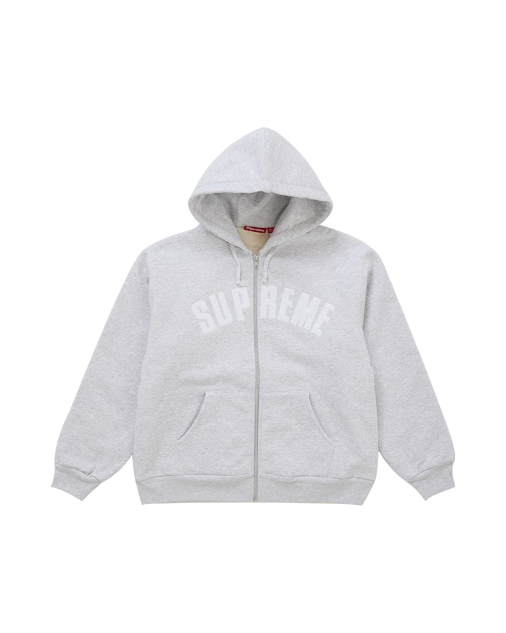 Supreme Arc Thermal Lined Zip Up Hooded Sweatshirt Ash Grey