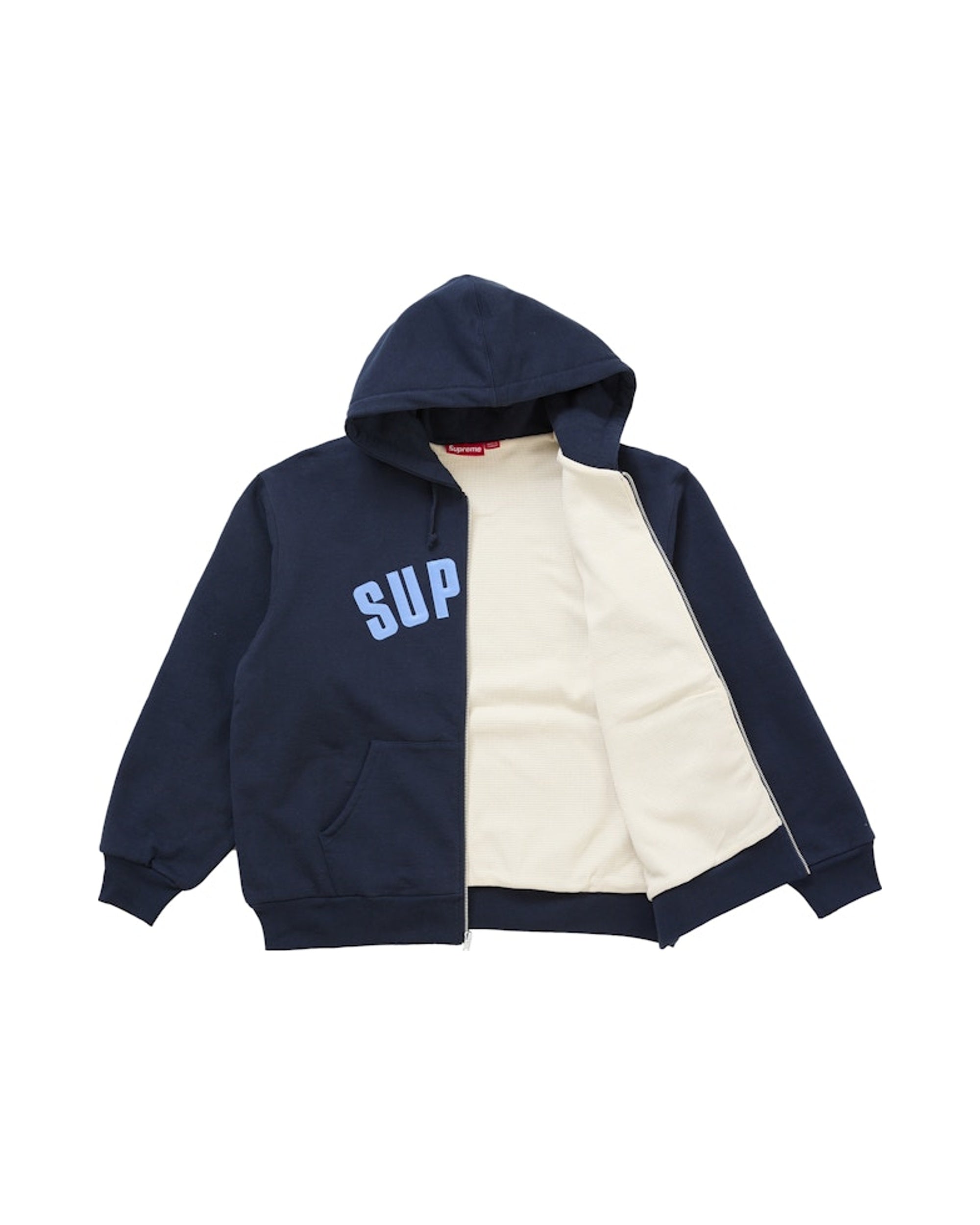 Supreme Arc Thermal Lined Zip Up Hooded Sweatshirt Navy