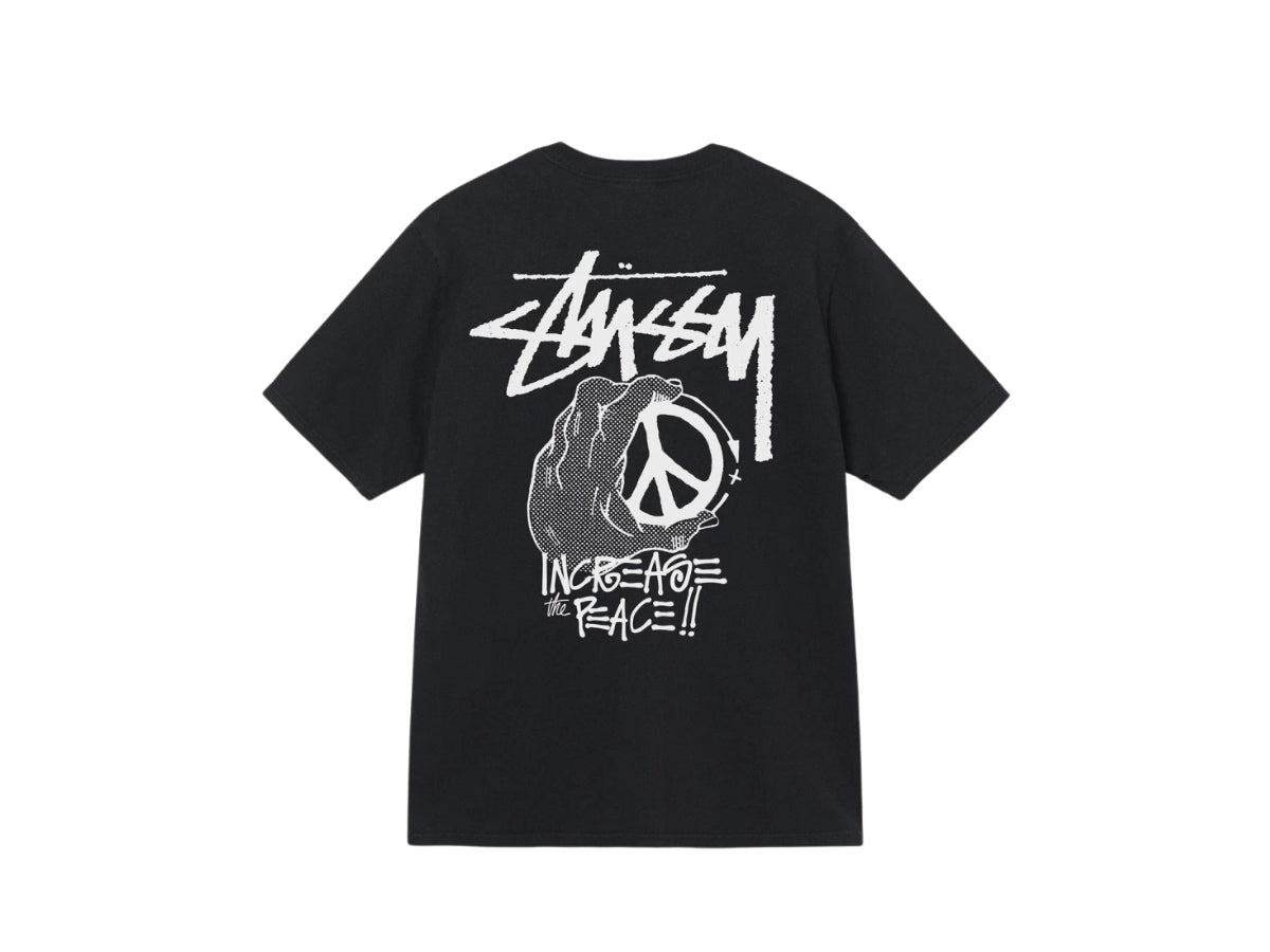 Stussy Peace Hand Pigment Dyed T-shirt Black